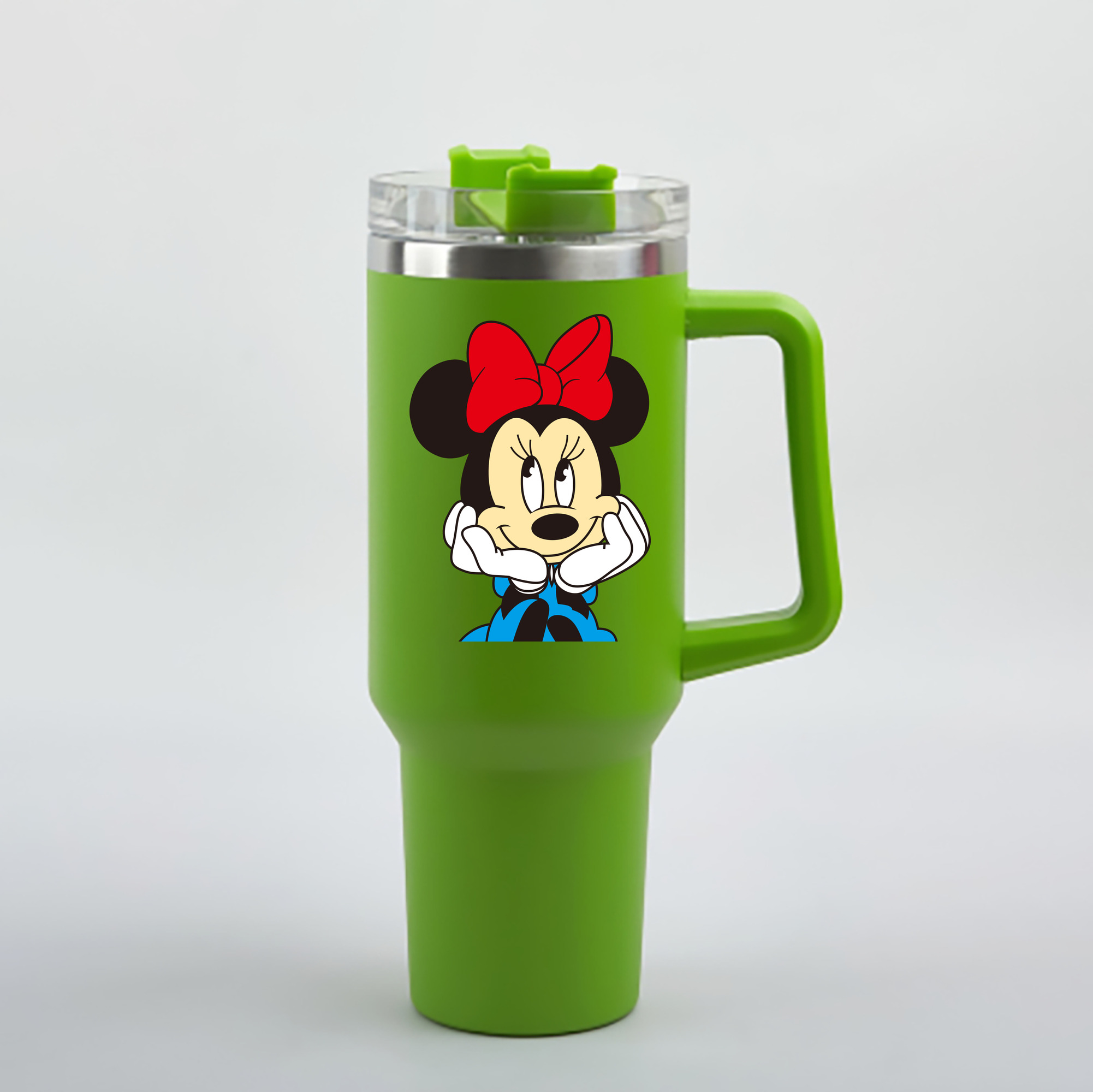 （画像用） ミッキーマウス Mickey Mouse 1200mL車用タンブラー - クリスタルステッカー（プラスチックストロー付き）
